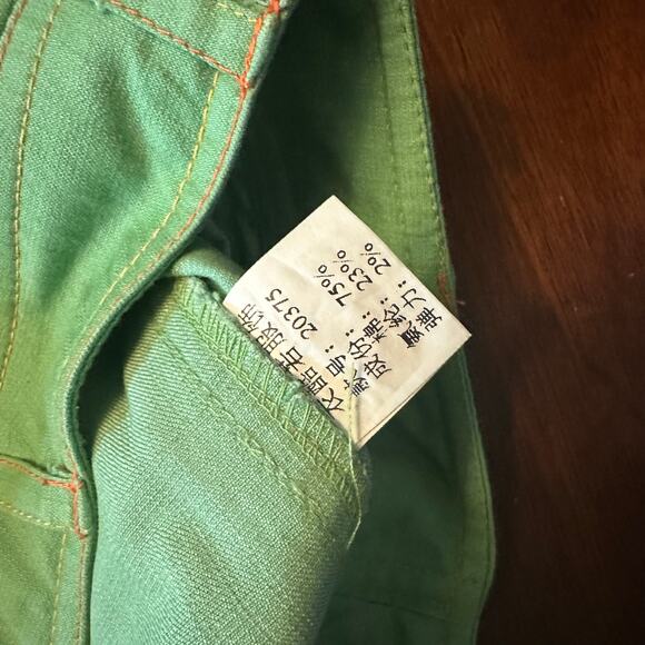 Ekuro She Say Jeans retro flare pants green hippie Size Medium - Picture 8 of 12